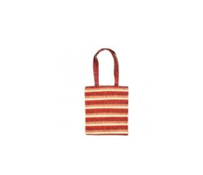 Red Striped Applique Patches Bag (EM-PBL1R)
