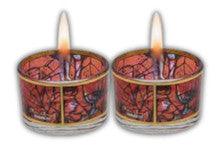 Hadarya Glass T-Light Holder-Red Design