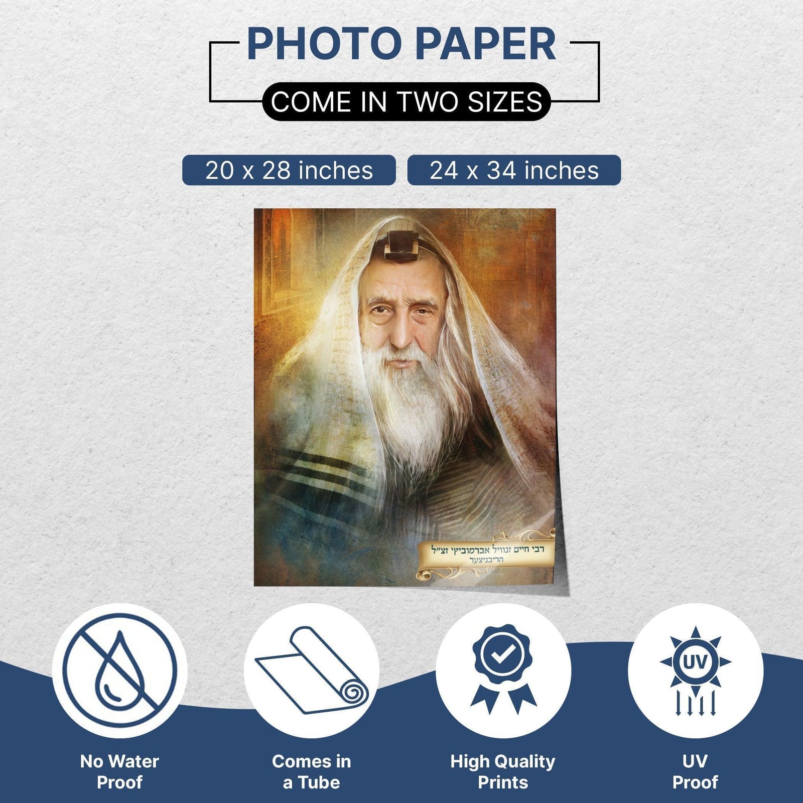 Ribnitzer Rebbe's Spiritual Essence - Second Edition Sukkot Poster - Ben-Ari Art Gallery