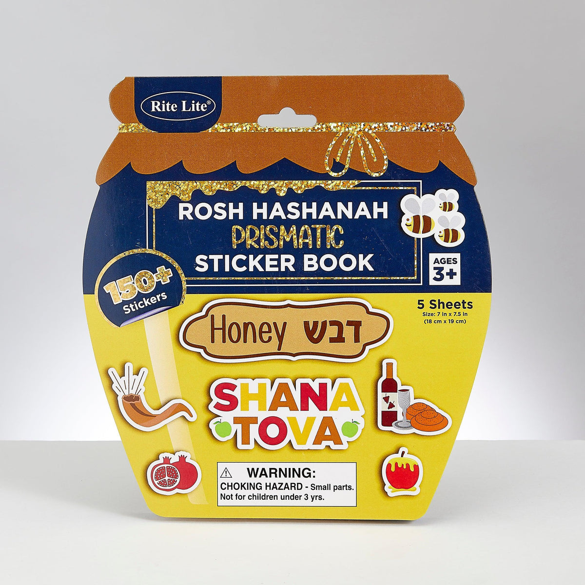 ROSH HASHANAH STICKER BOOK,PRISMATIC,150+ STICKERS,5PAGES,7"x7.5"