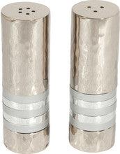 Emanuel Hammered Salt and Pepper Shaker Set- Silver Rings