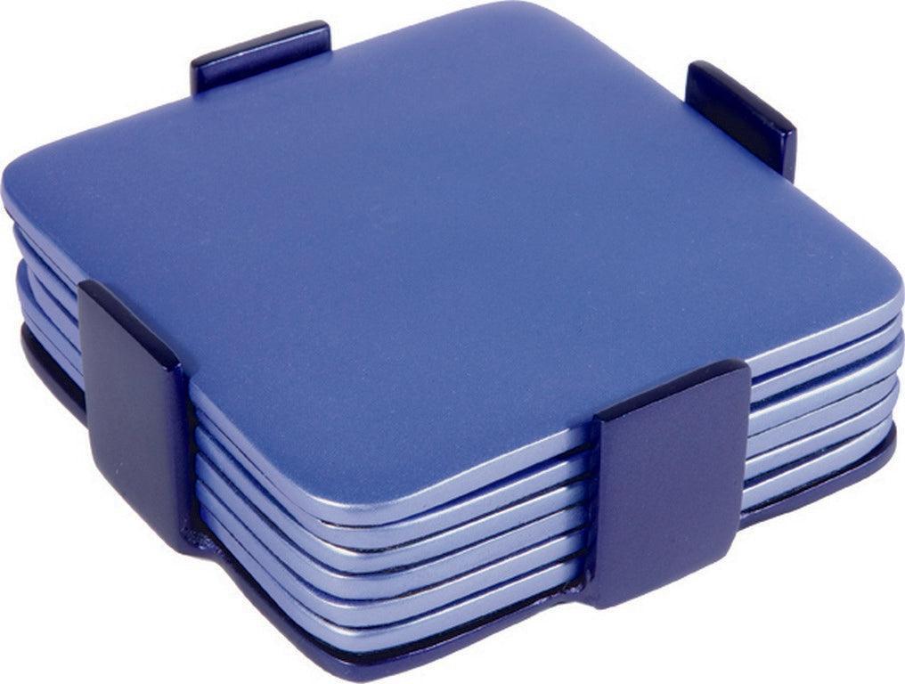Set of 6 Aluminum Coasters Blue (EM-COM-4)