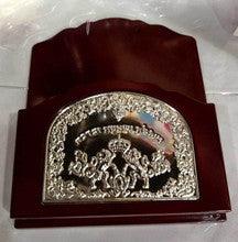 Wood/Silverplate Wall Bencher Holder