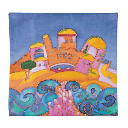 Silk Painted Matzah Cover (EM-MSB1)