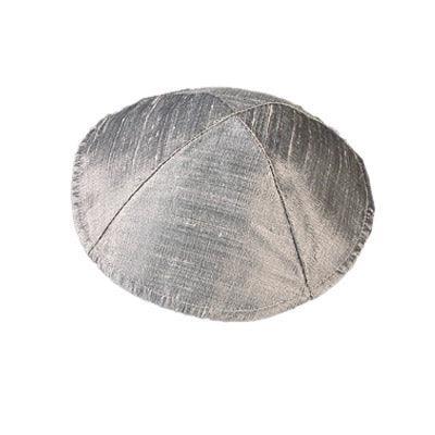 Silver Raw Silk Kippah (EM-YAR2)