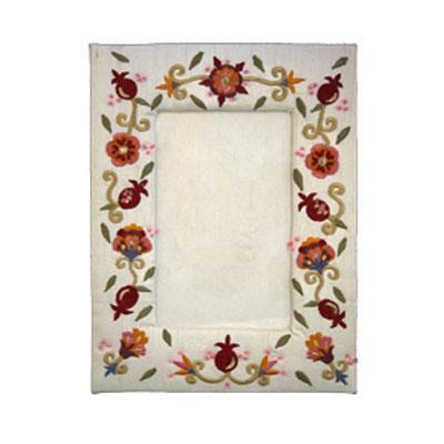 Single Pomegranate Embroidered Picture Frame