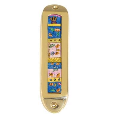 Small Brass and Wood Mezuzah (EM-MMM)