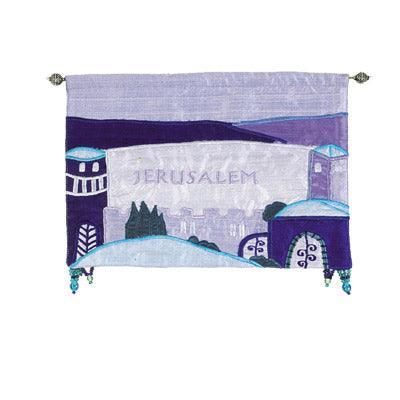 Small English Jerusalem Blue Wall Hanging