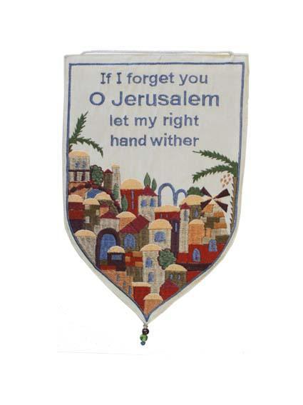 Small White If I Forget You Shield Tapestry