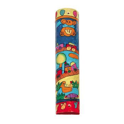 Small Wooden Mezuzah  (EM-MZS Round)