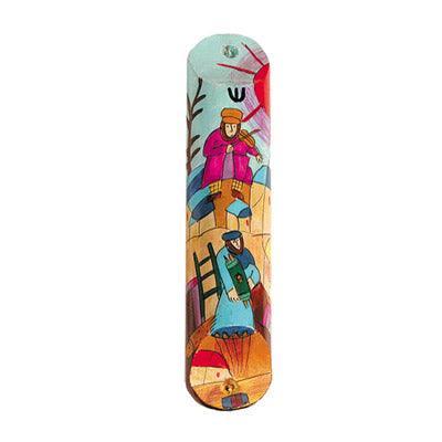 Small Wooden Mezuzah  (EM-MZS Round)