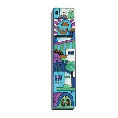 Small Wooden Mezuzah  (EM-MZS Square)