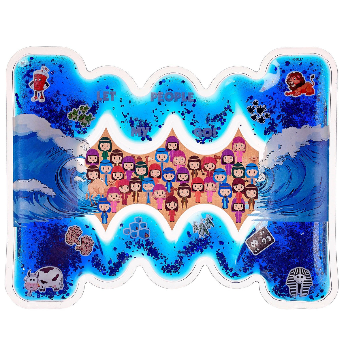 "SQUISH 'N SPLIT THE SEA" TOY, W/BLUE GLITTER,7.5" x6",BAG,6/DISP