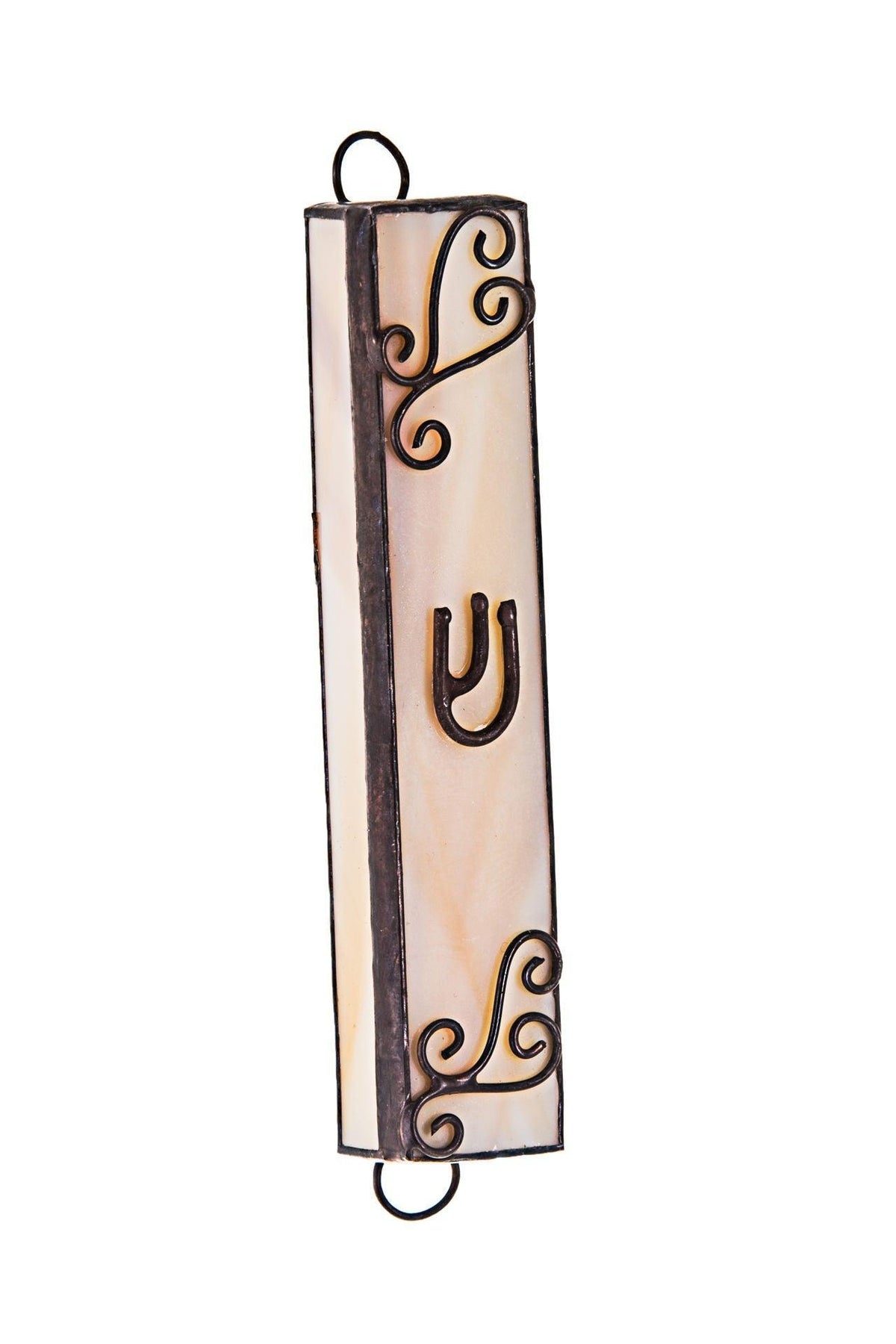 STAINED GLASS WHITE AND TAN