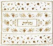 Talit Bag Embroidered Pomegranate Gold (EM-TBC-2G)