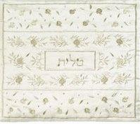 Talit Bag Embroidered Pomegranate Silver (EM-TBC-2S)