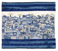 Emanuel Full Embroidered Jerusalem Tallit Bag-- Blue