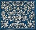 Tfillin Bag Full Embroidered Pomegranate Blue/Silver (EM-TFC-6BS)
