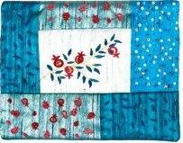 Tfillin Bag Patches & Embroidery Pomegranate Blue (EM-FE-2B)