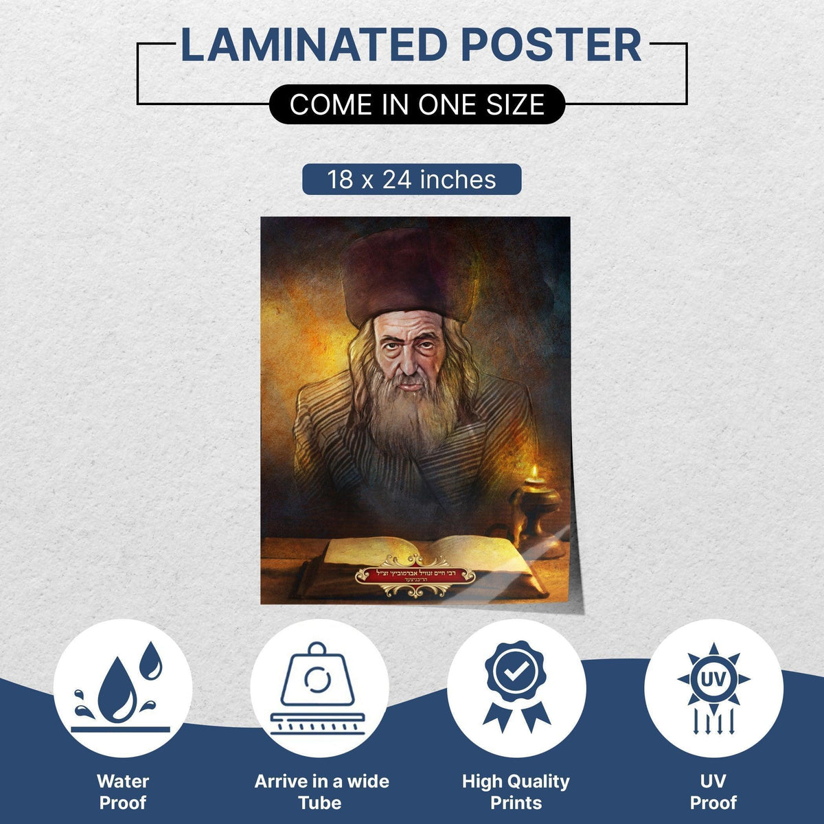 The Ribnitzer Rebbe - Unique Portrait of a Tzaddik for Sukkot - Ben-Ari Art Gallery