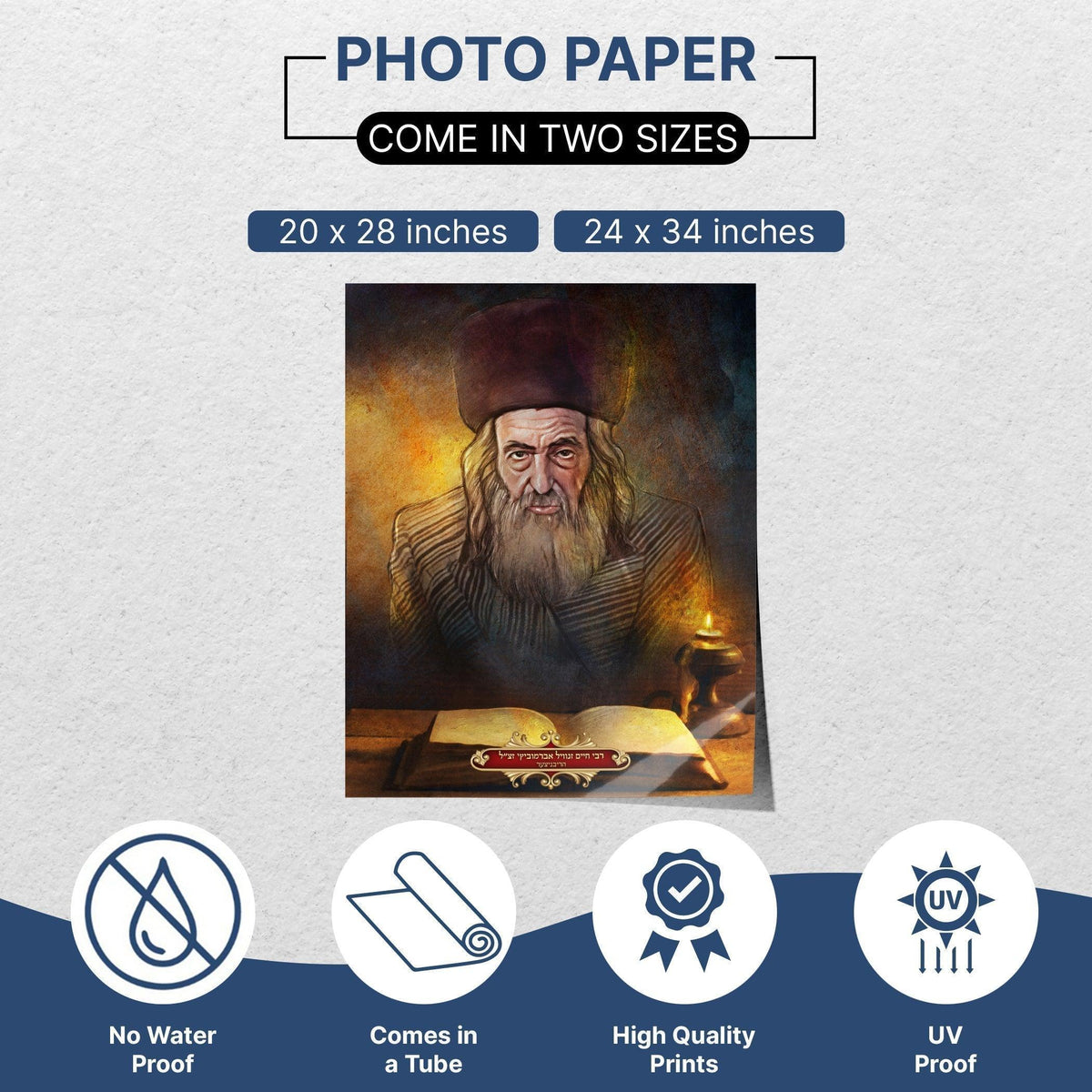 The Ribnitzer Rebbe - Unique Portrait of a Tzaddik for Sukkot - Ben-Ari Art Gallery