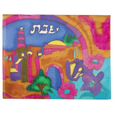 The Tower of David Silk Painted Challa Cover