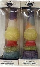 Torch Shape Havdallah Candle Triangle Color Design (Asst. Colors)