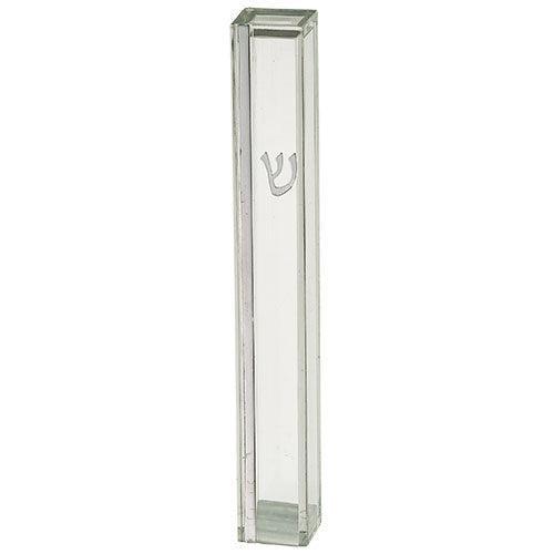 Transparent Plastic Mezuzah with Rubber C