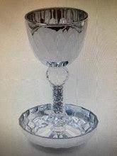 Crystal/Mirror Kiddush Cup & Tray-Elijah Cup