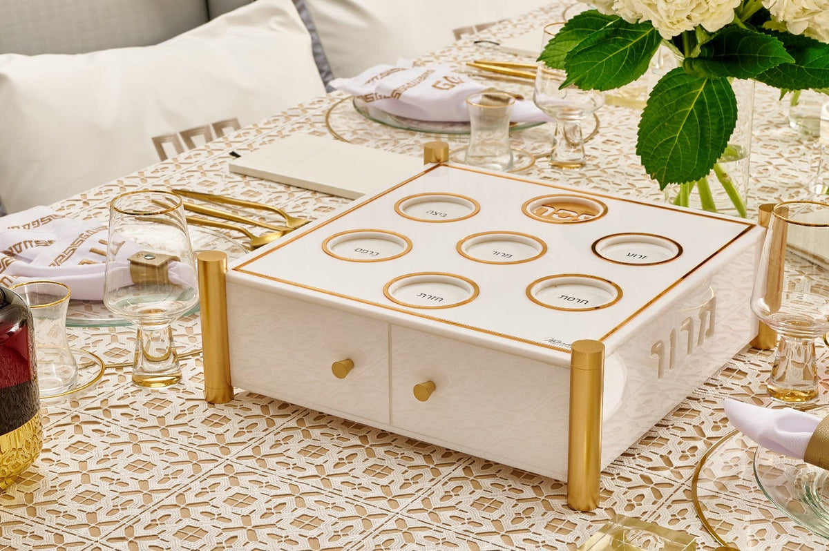 3 level Kearah (Seder Plate) / Matzah Box - Waterdale Collection