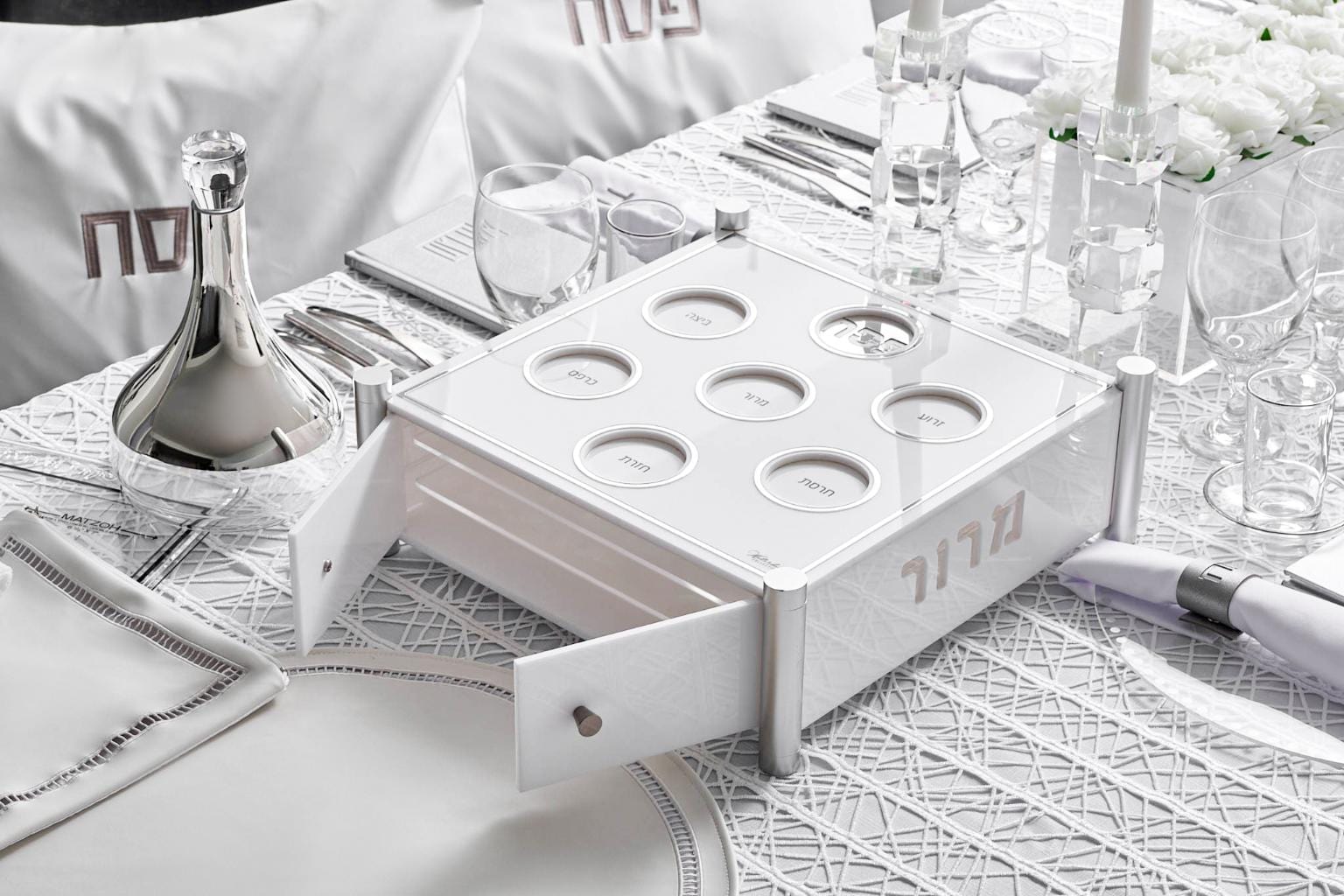 3 level Kearah (Seder Plate) / Matzah Box - Waterdale Collection