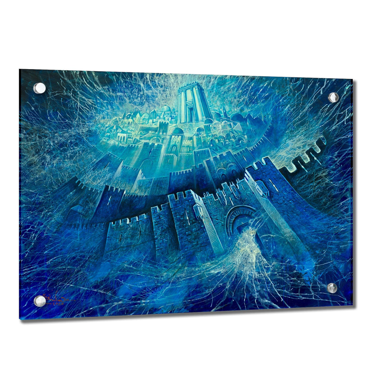 Alex Levin Energy of Jerusalem Painting - Waterdale Collection