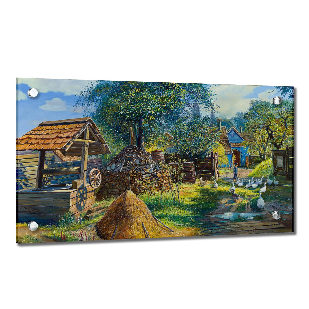 Alex Levin Shtetel Painting - Waterdale Collection