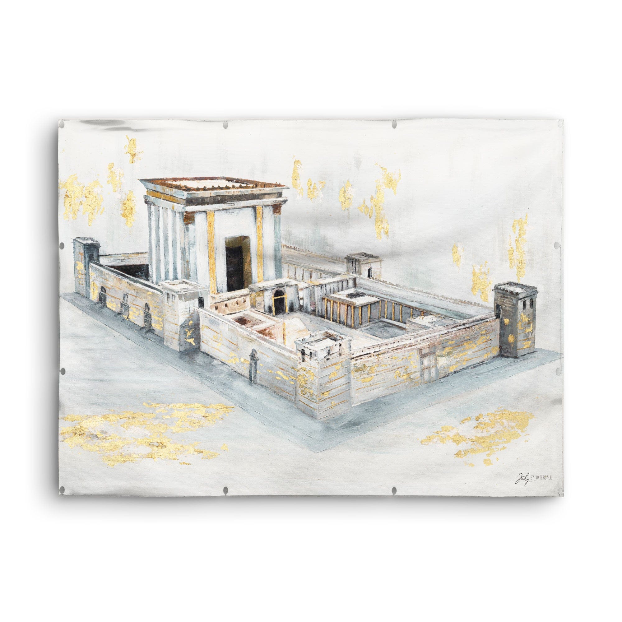 Bais Hamikdash by Judy Vinyl Sukkah Decoration - Waterdale Collection