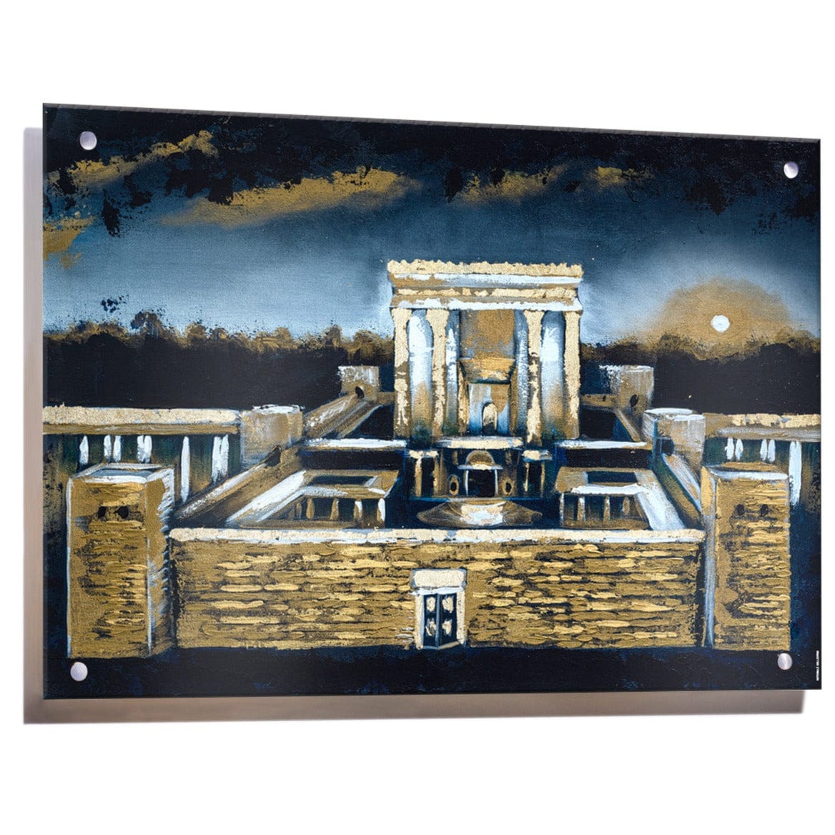 Bais Hamikdash Deep Night Painting - Waterdale Collection