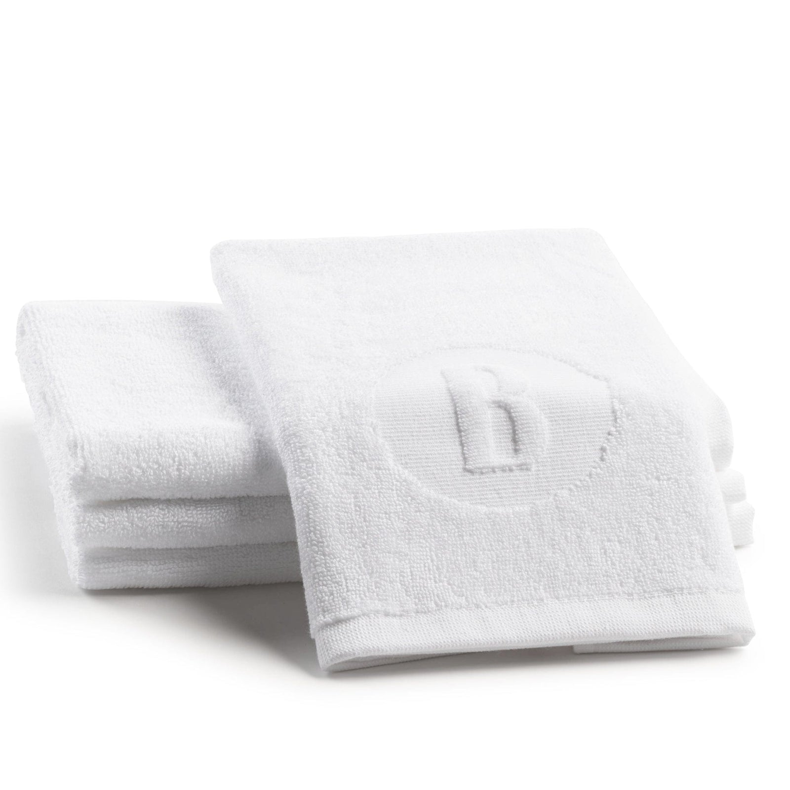 Circle Initial Embossed Finger Towel