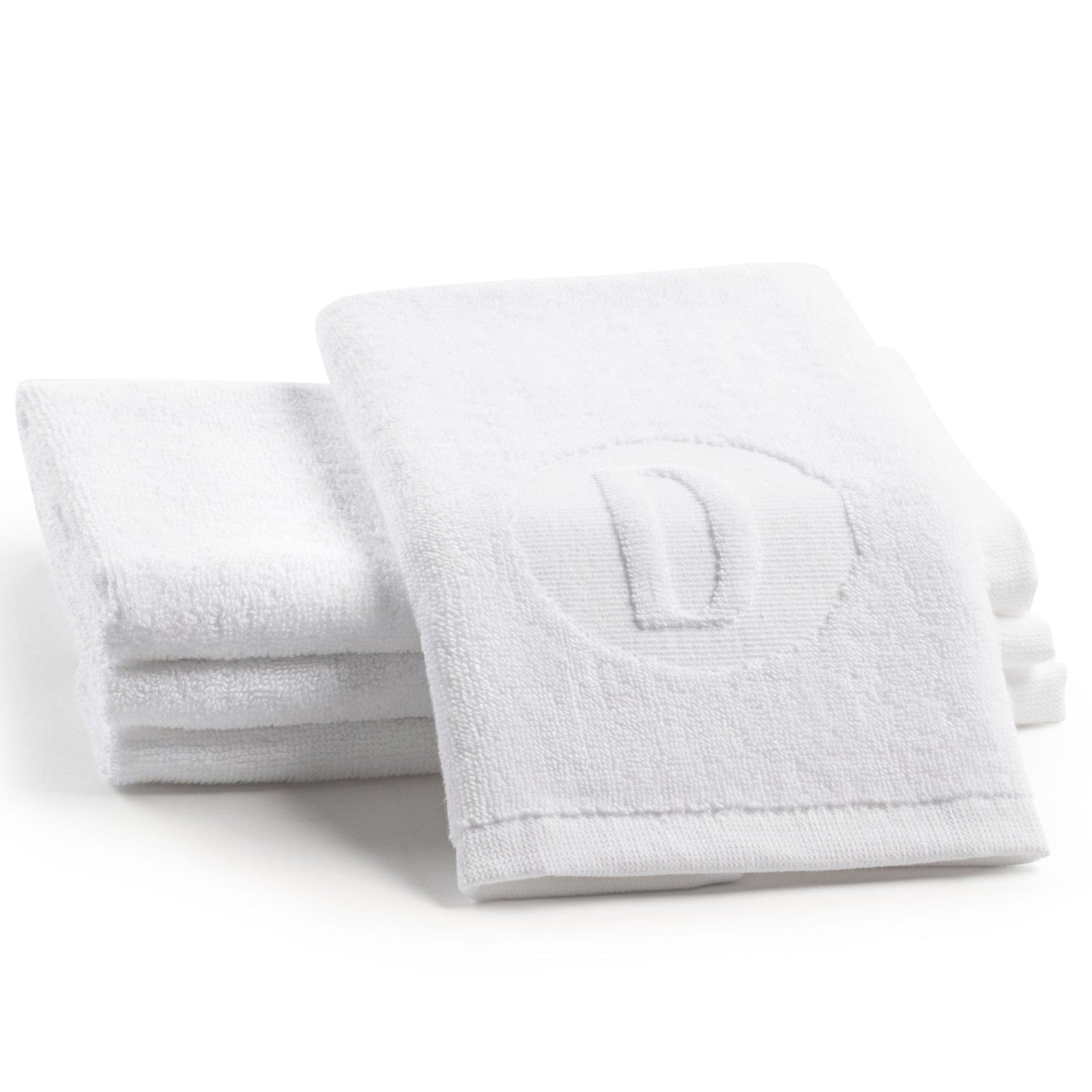 Circle Initial Embossed Finger Towel