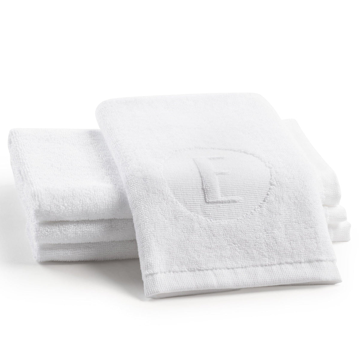 Circle Initial Embossed Finger Towel