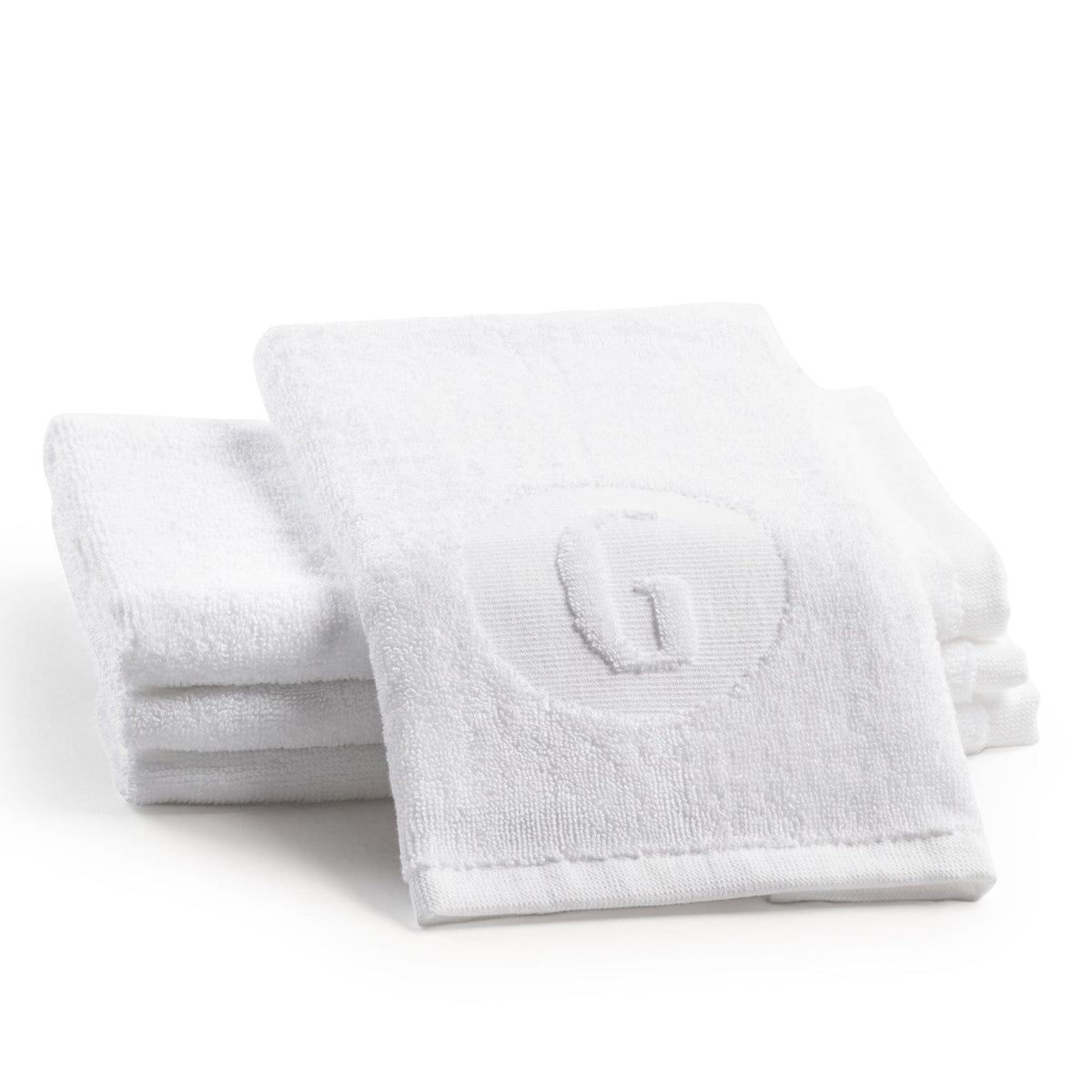 Circle Initial Embossed Finger Towel