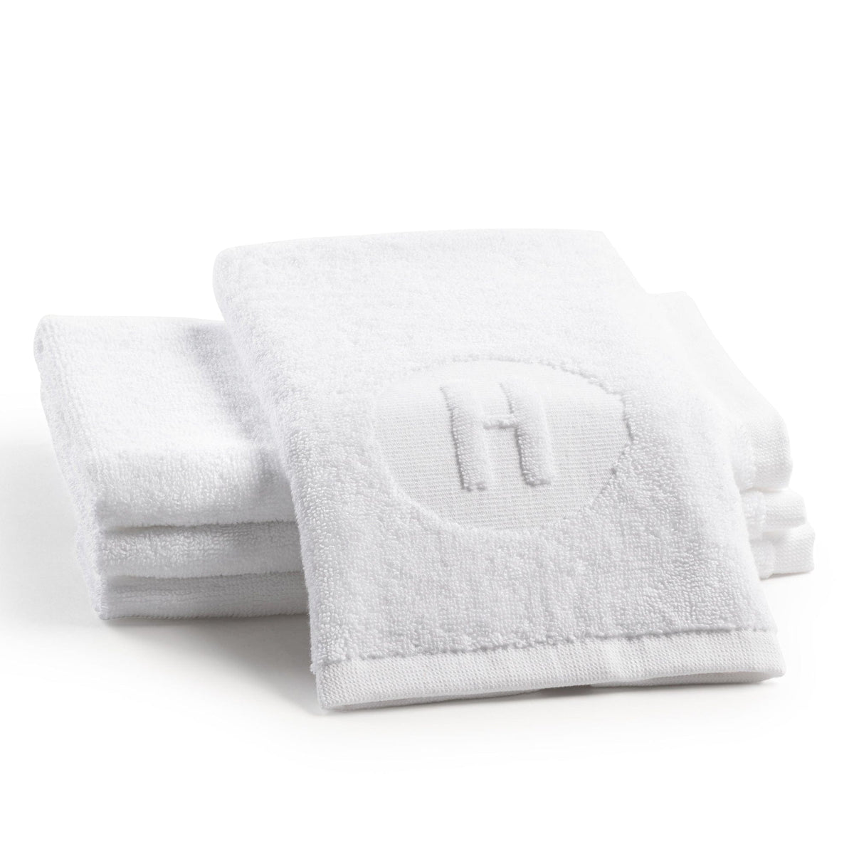 Circle Initial Embossed Finger Towel