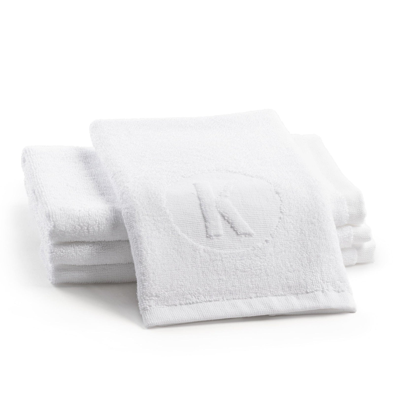 Circle Initial Embossed Finger Towel