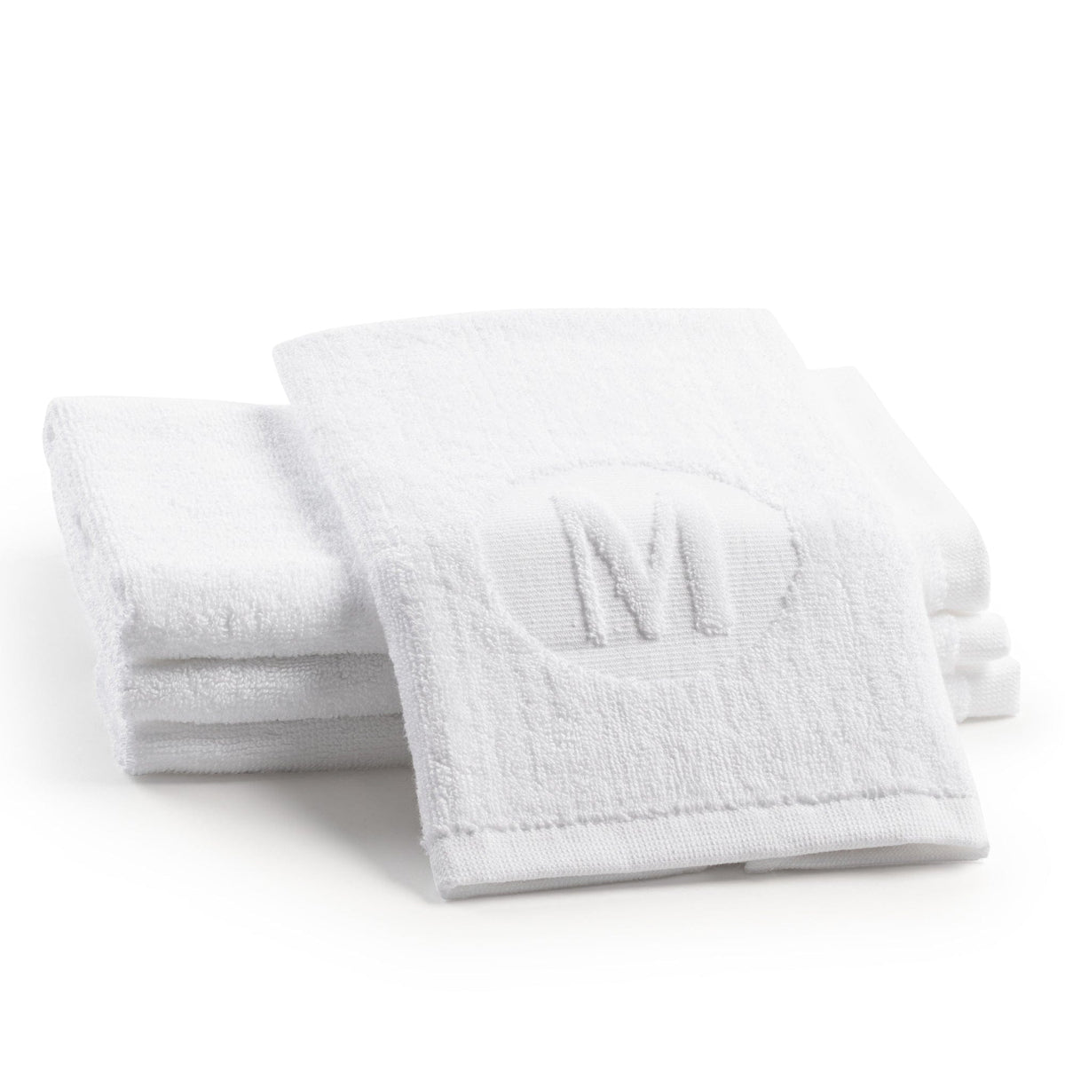 Circle Initial Embossed Finger Towel