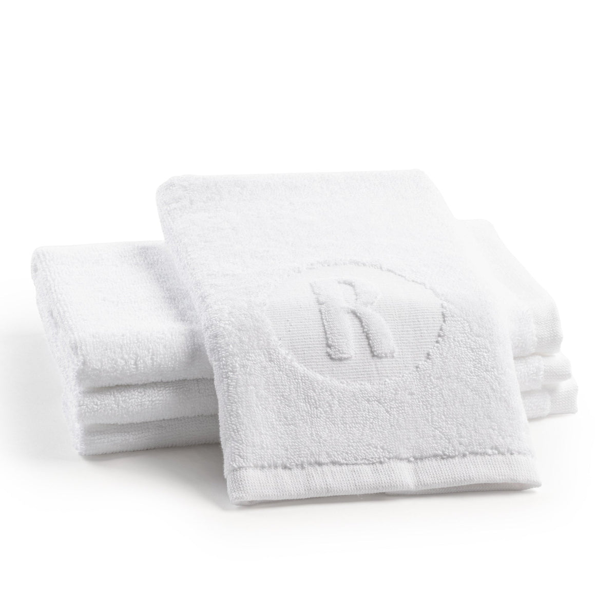 Circle Initial Embossed Finger Towel