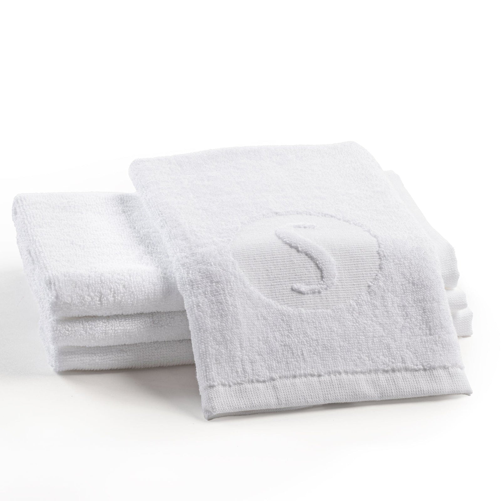 Circle Initial Embossed Finger Towel