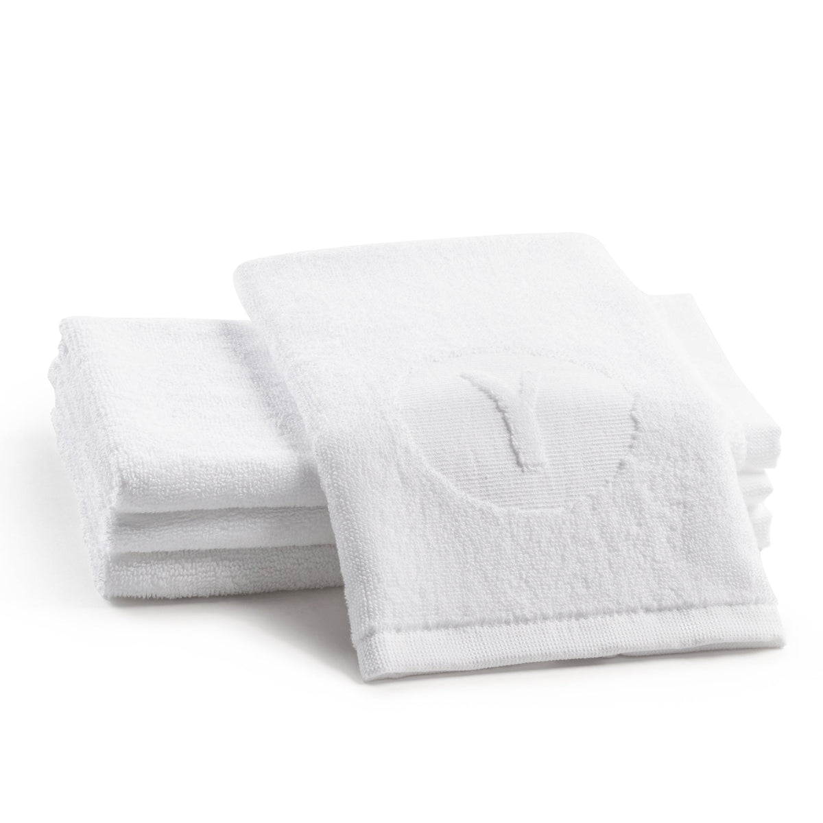 Circle Initial Embossed Finger Towel