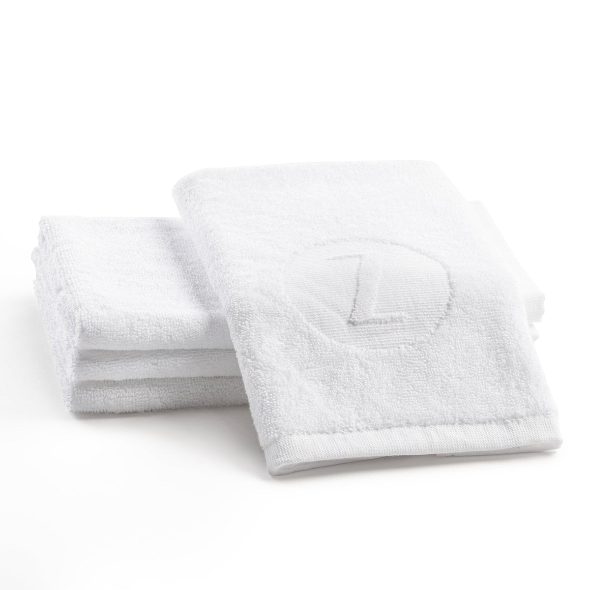 Circle Initial Embossed Finger Towel