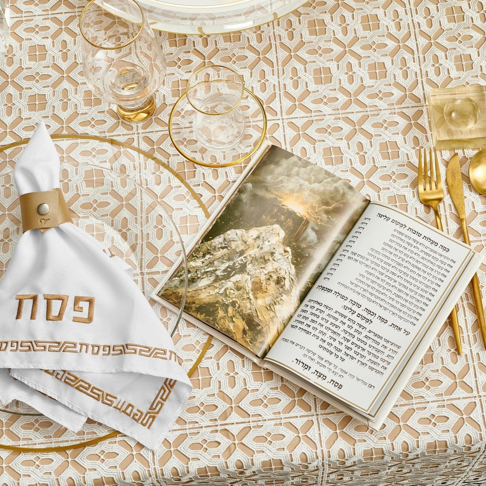 Classic 2.0 Pesach 2024 Tablescape - Waterdale Collection