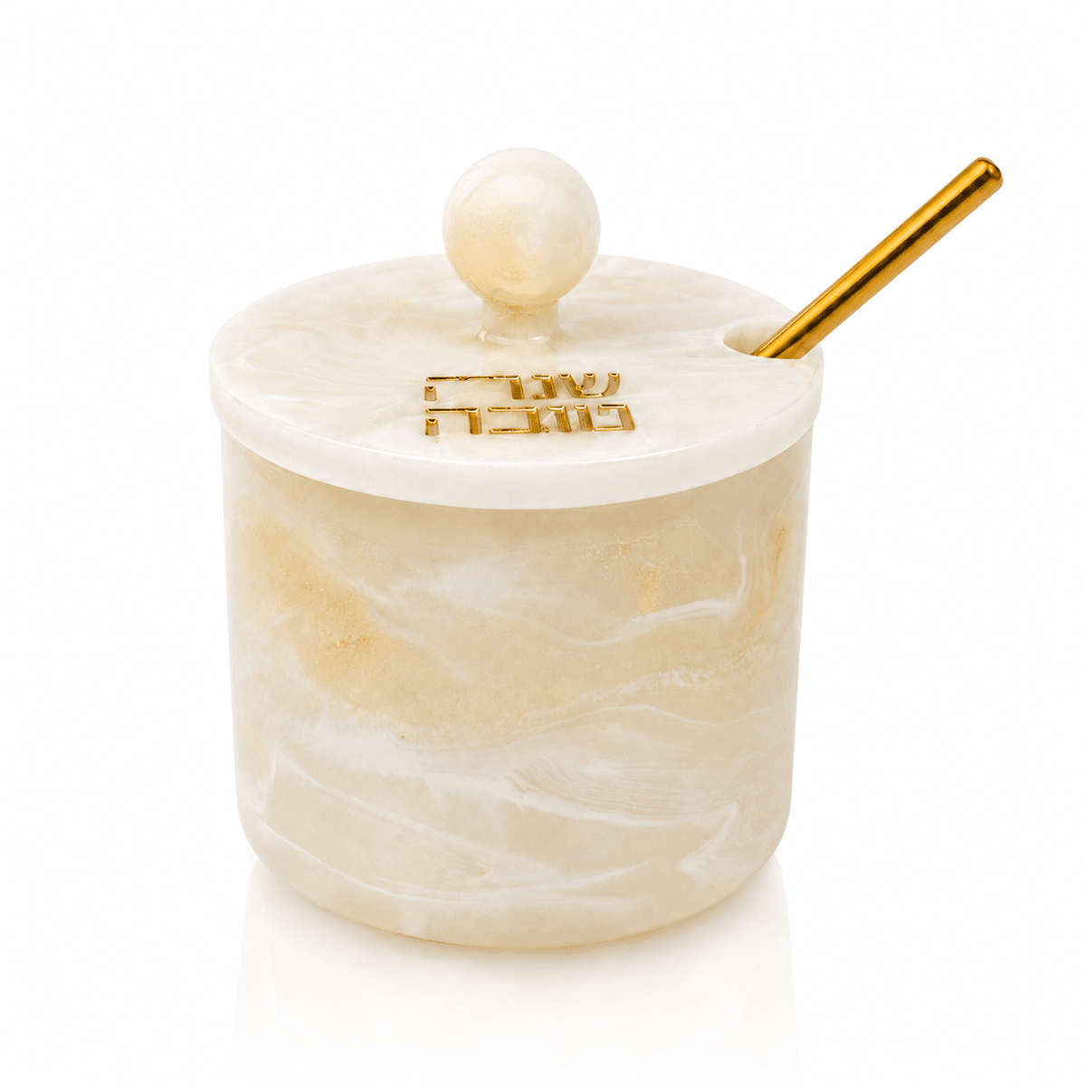 Classic Round Resin Honey Dish (Gold)