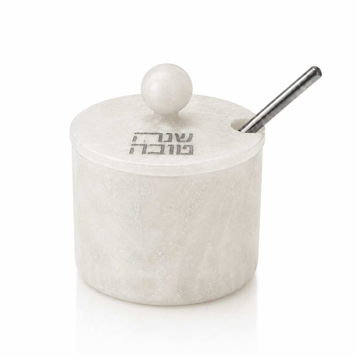 Classic Round Resin Honey Dish (Silver)