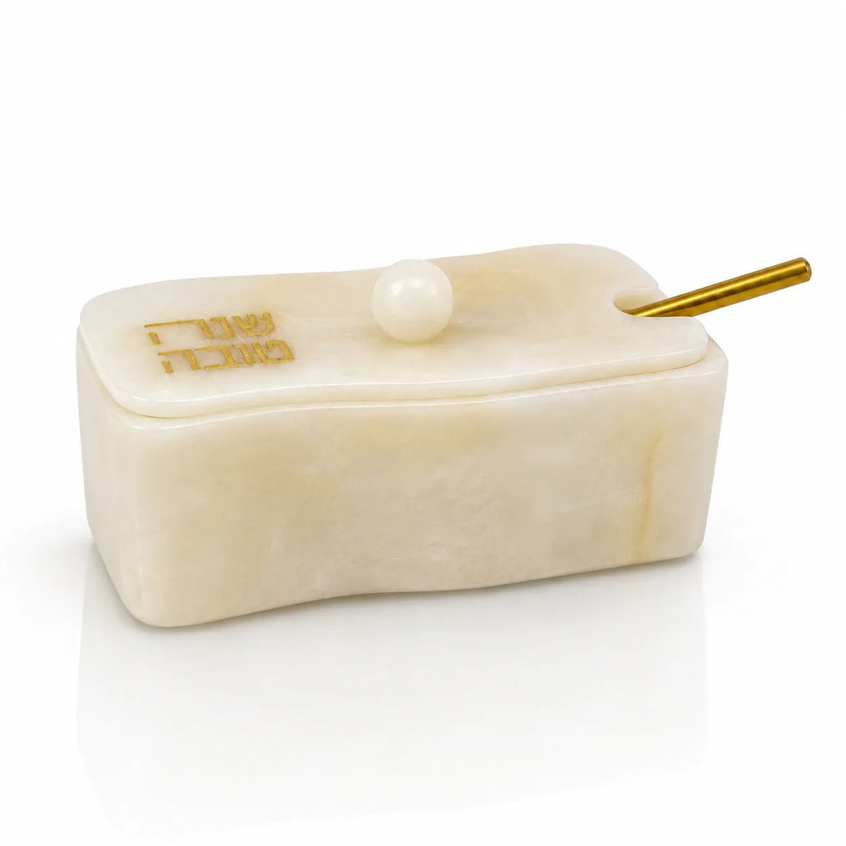 Curve Resin Honey Dish (Gold)